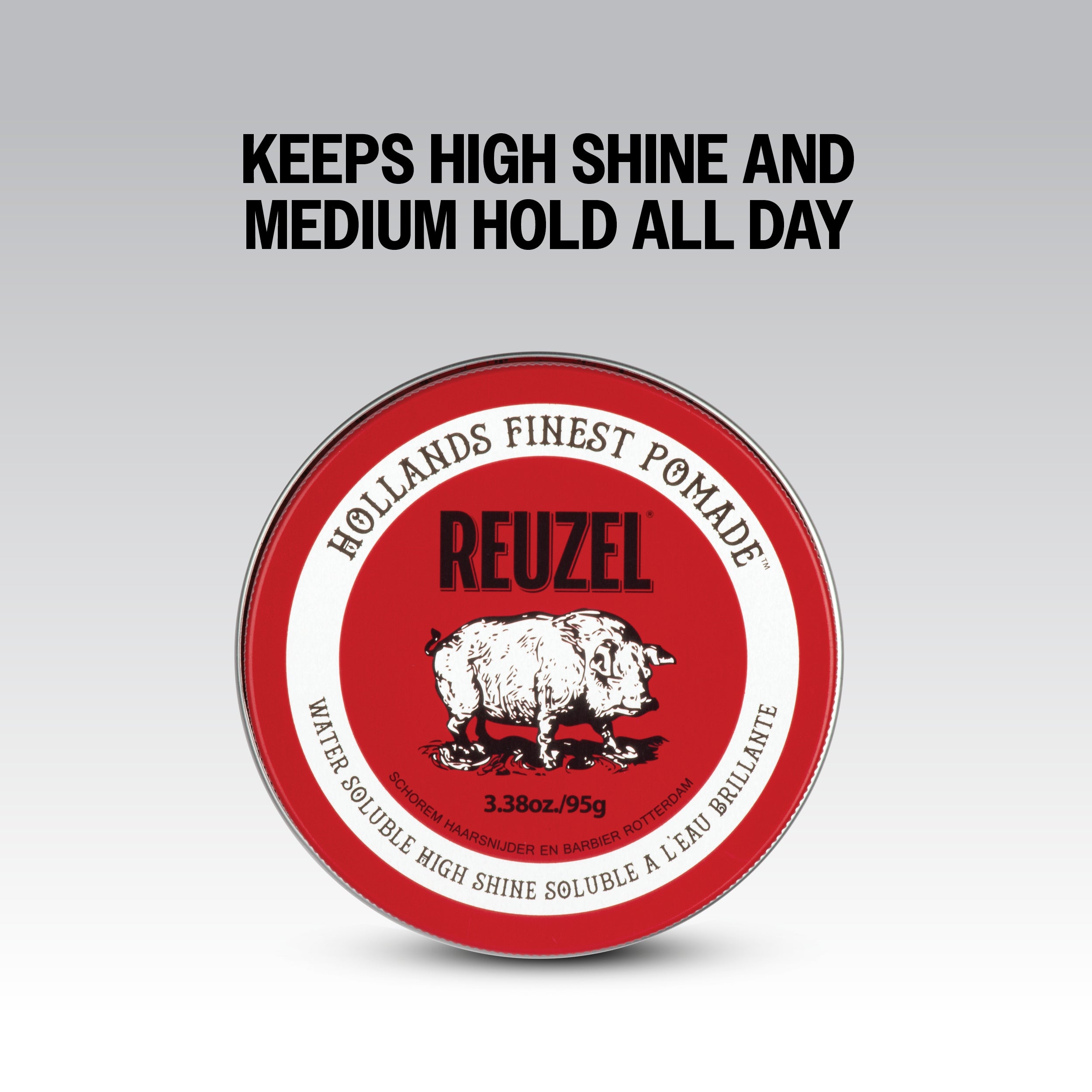 REUZEL RED POMADE WATER SOLUBILE HIGH SHINE Pomata all'acqua per capelli con tenuta media e lucentezza intensa 95 g #4