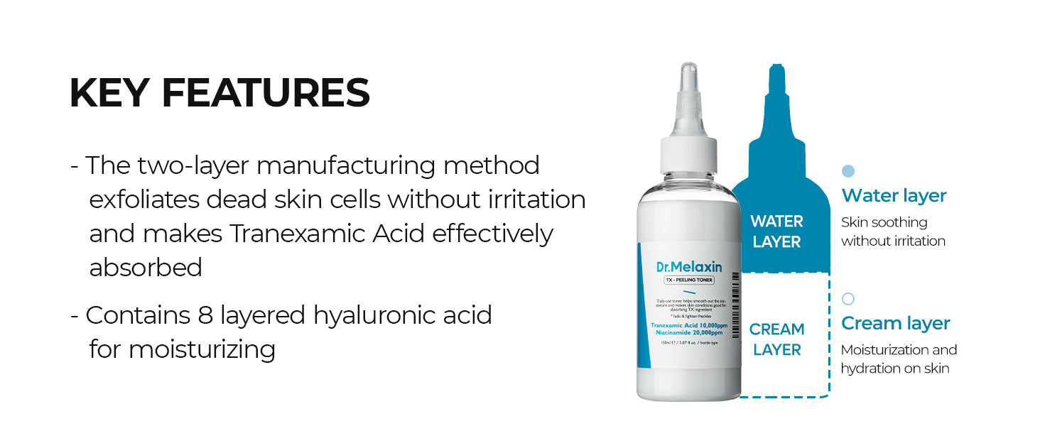 DR.MELAXIN TX-PEELING TONER Tonique exfoliant lacté à l'acide tranexamique 150 ml #9
