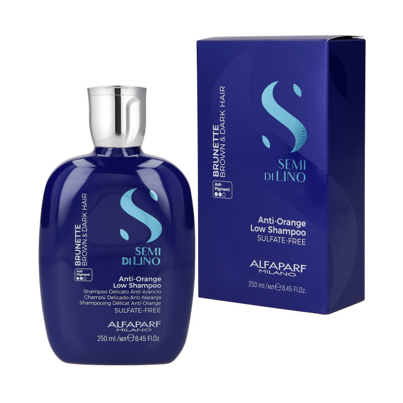 ALFAPARF SEMI DI LINO BRUNETTE ANTI ORANGE Shampoo neutralizzante per capelli castani 250ml