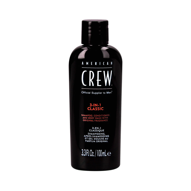 AMERICAN CREW CLASSIC Shampoo per capelli, balsamo e bagnoschiuma 3in1 100 ml