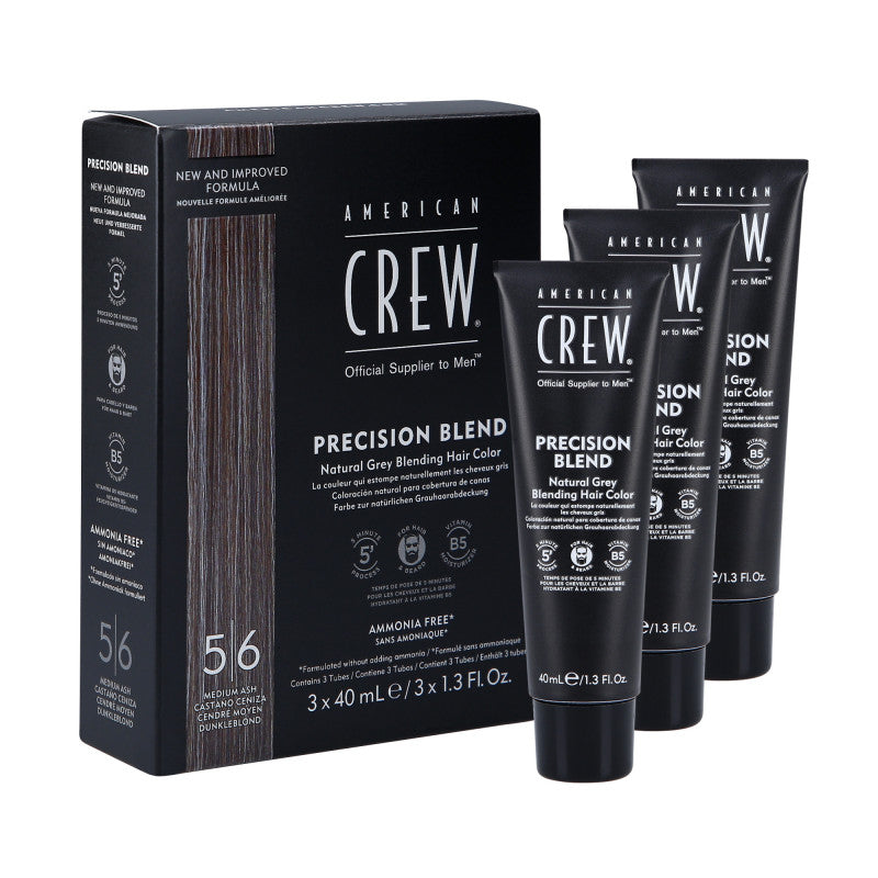 AMERICAN CREW Precision Blend Medium Ash Colorazione per uomo (5-6) 3X40ML
