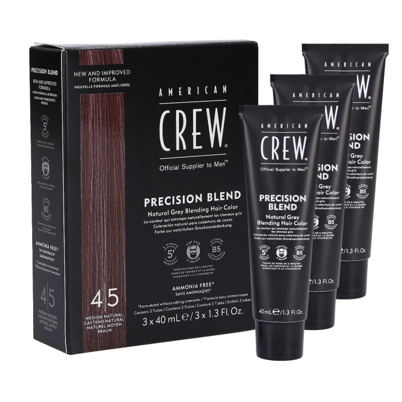 AMERICAN CREW Precision Blend Medium Natural Colorazione per uomo (4-5) 3X40ML