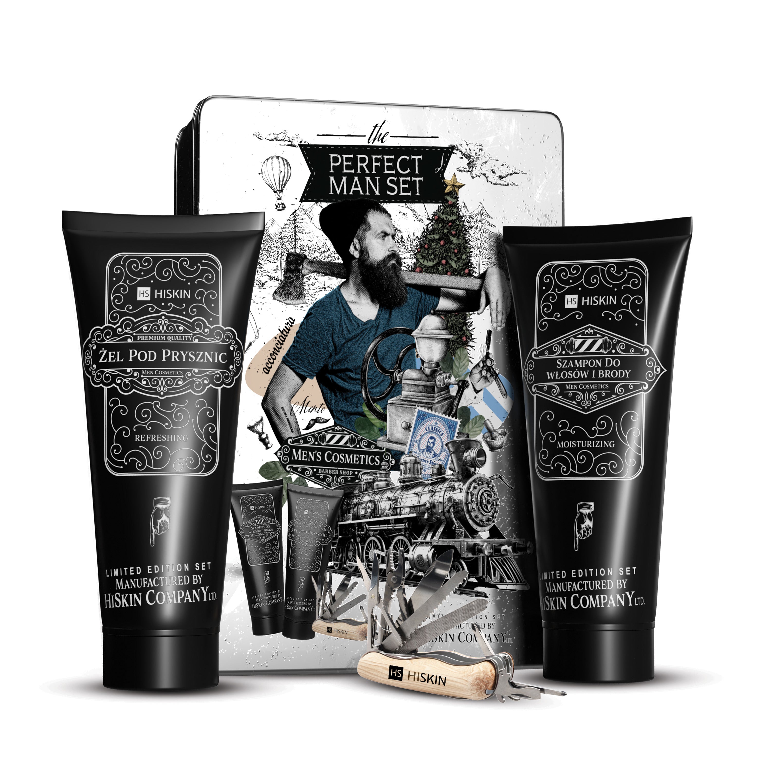 HISKIN PERFECT MEN SET CAN Cofanetto regalo di cosmetici natalizi per uomo
