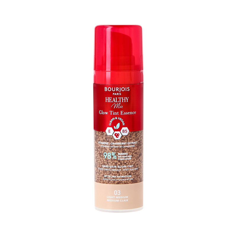 BOURJOIS HEALTHY MIX GLOW TINT Essenza idratante uniformante per il tono della pelle 30 Chiaro/Medio 30 ml