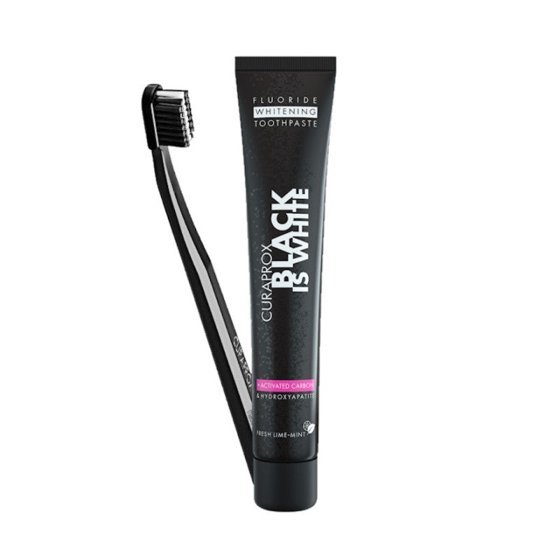 CURAPROX BLACK IS WHITE Dentifricio sbiancante 90ml + spazzolino