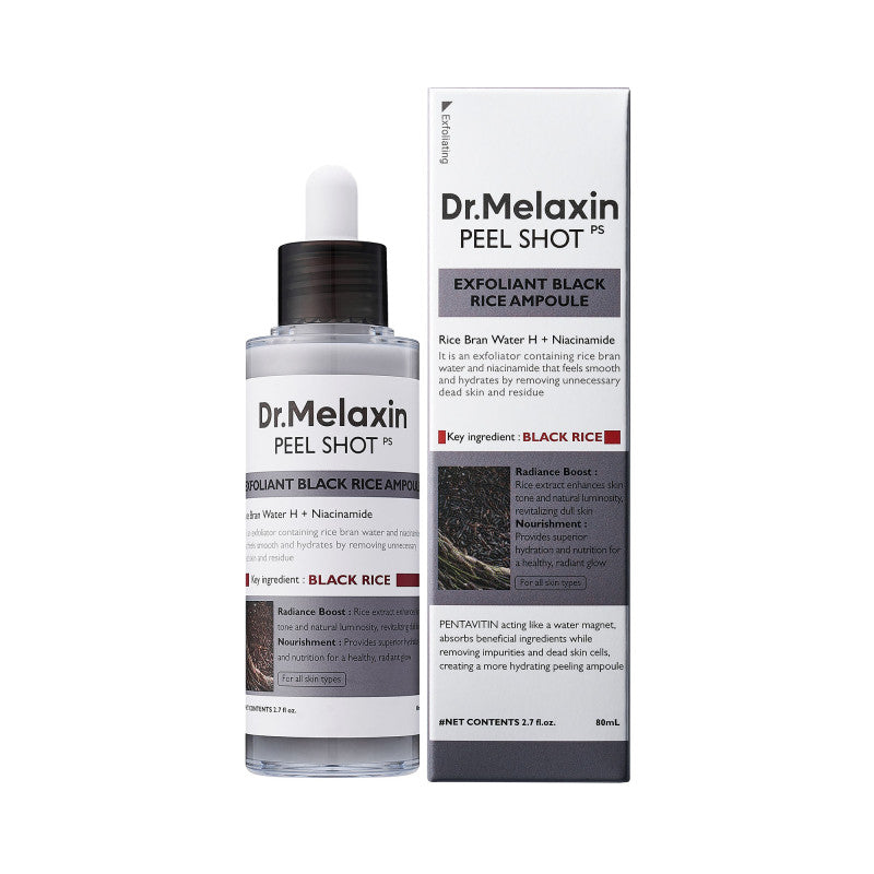 DR.MELAXIN PEEL SHOT LINE Fiala delicatamente esfoliante con estratto di riso nero 80ml