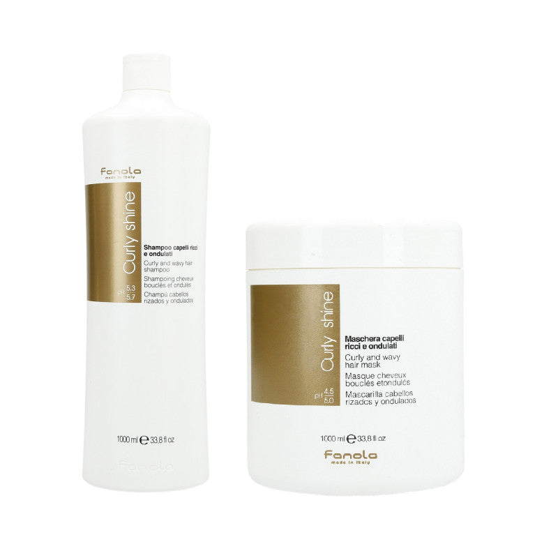FANOLA CURLY SHINE Set per capelli ricci Shampoo 1000ml + Maschera 1000ml