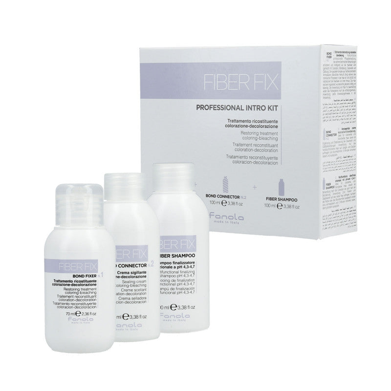 FANOLA FIBER FIX Professional Intro Kit Set Bond Fixer 70ml + Bond Connector 100ml + Shampoo 100ml