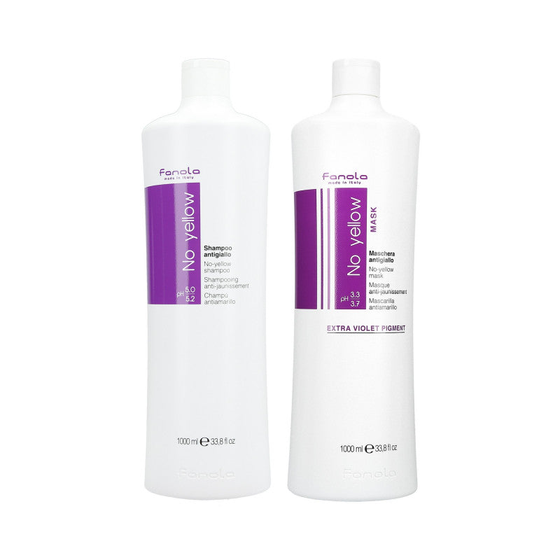 FANOLA NO YELLOW Shampoo 1000ml + Maschera 1000ml