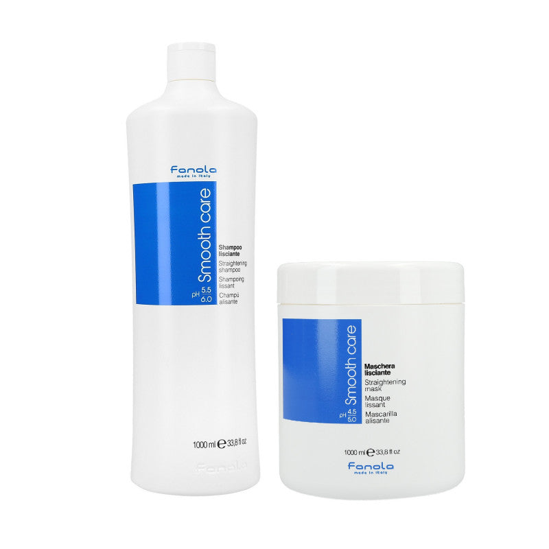 FANOLA SMOOTH CARE Set per capelli crespi Shampoo 1000ml + Maschera 1000ml