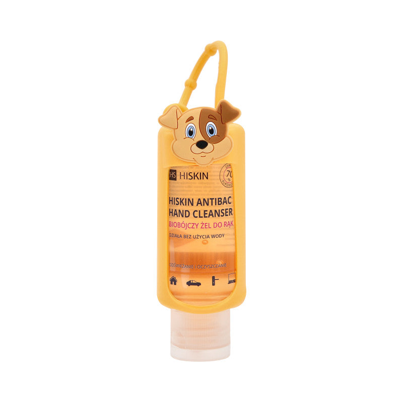 HISKIN ANTIBAC Gel mani biocida al profumo di pesca in astuccio, Cane 75ml