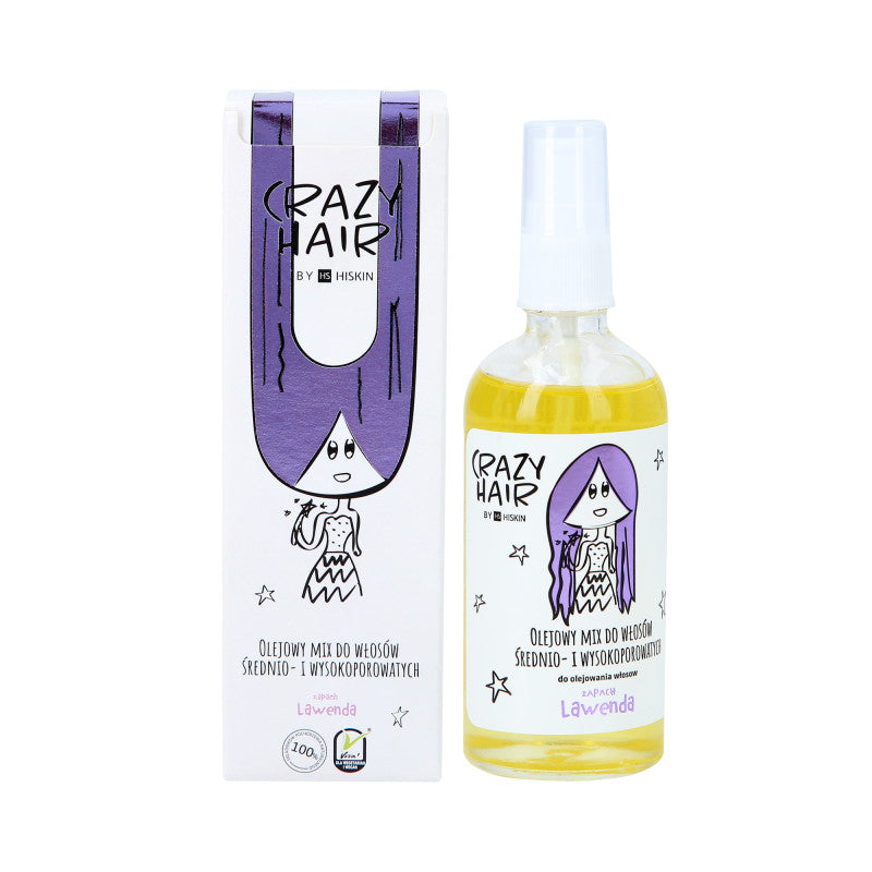 HISKIN CRAZY HAIR Olio per capelli a media e alta porosità al profumo di lavanda 100ml