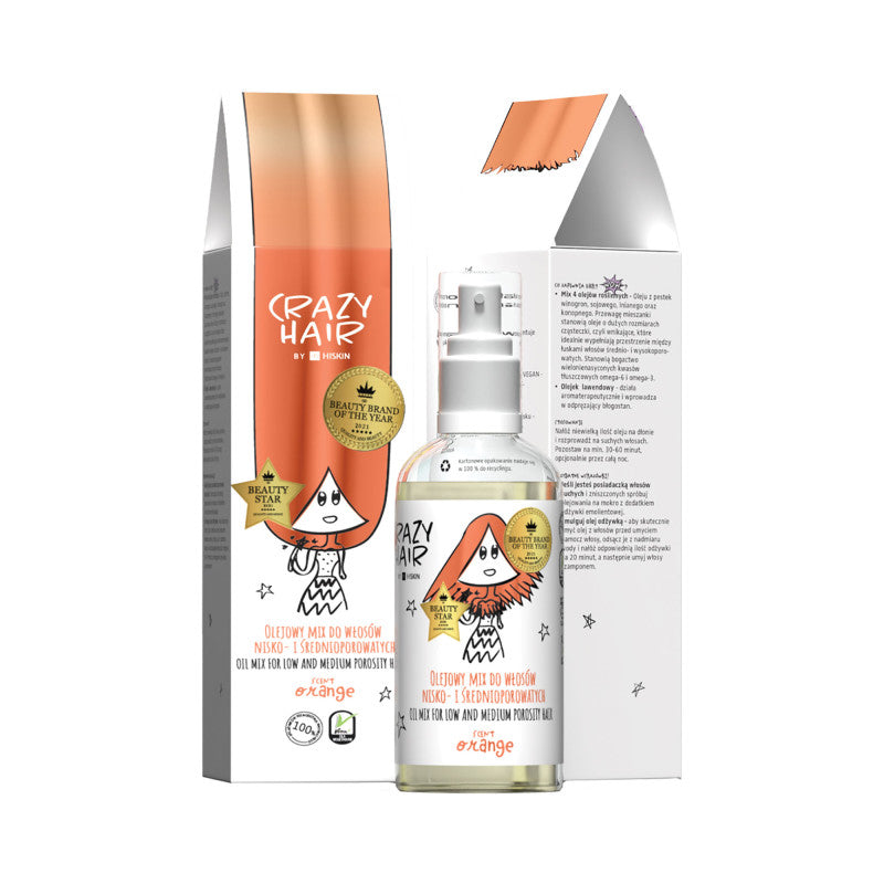 HISKIN CRAZY HAIR Olio mix per capelli a bassa e media porosità al profumo di arancia 100ml
