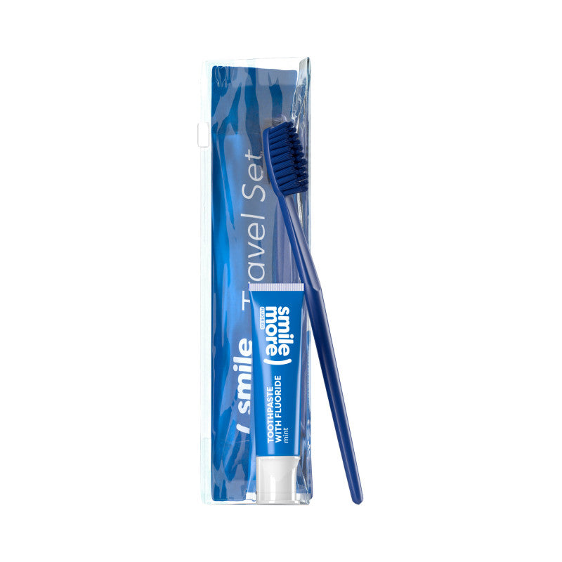 HISKIN DENTAL SMILE MORE Set da viaggio, spazzolino + dentifricio Menta 30 ml