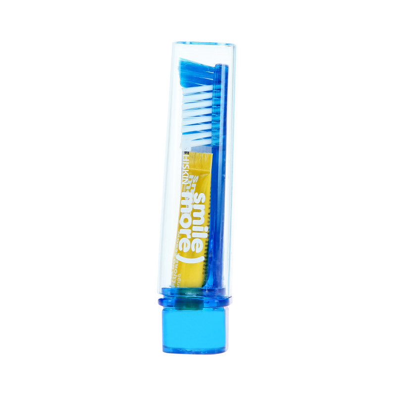 HISKIN DENTAL TRAVEL SMILE MORE Spazzolino pieghevole + dentifricio al gusto di mango 4 ml