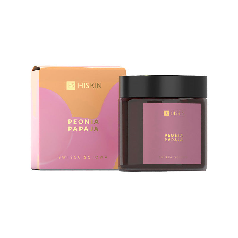 HISKIN HOME Candela di soia alla peonia e papaya 100 ml