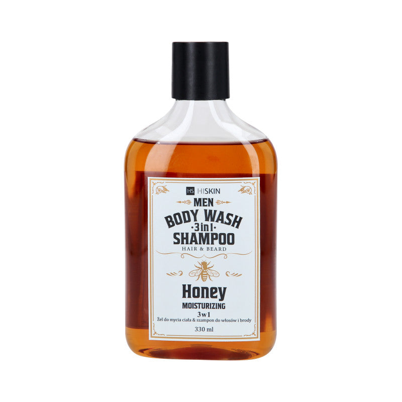 HISKIN UOMO BAGNOSCHIUMA WHISKY HONEY 3in1 Gel detergente e shampoo universale per capelli e barba 330ml