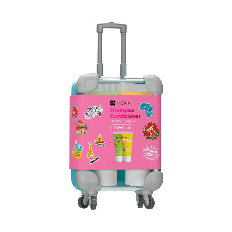 HISKIN TRAVEL SET Set da viaggio shampoo per capelli 30 ml + balsamo per capelli 30 ml