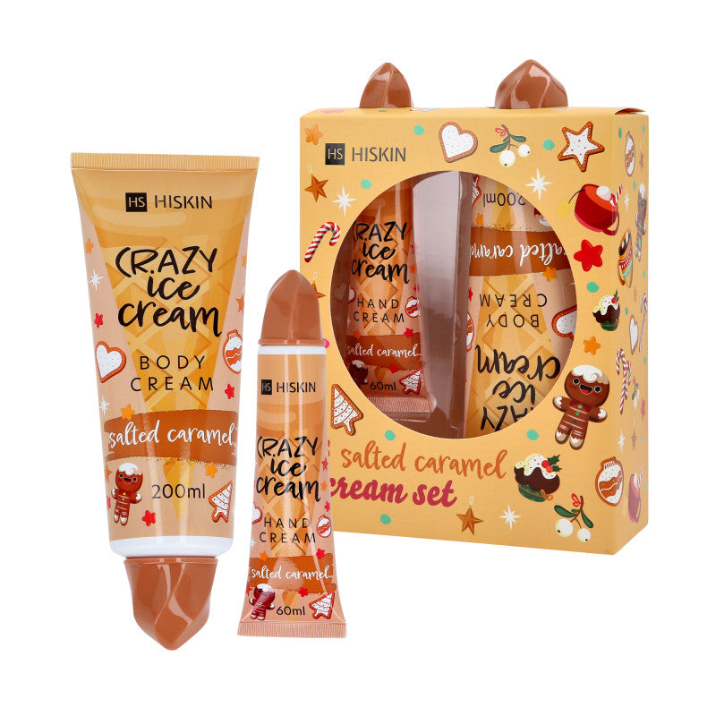 HISKIN XMASS SALTED CARAMEL Set di lozione corpo e crema mani, Salted Caramel 200ml + 60ml