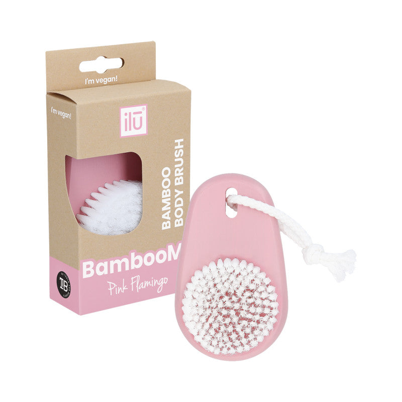 ilū BambooM! Spazzola per il corpo, Pink Flamingo