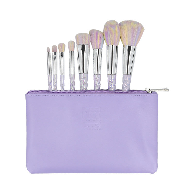 ilū basic Set di 8 pennelli trucco + astuccio, Unicorno