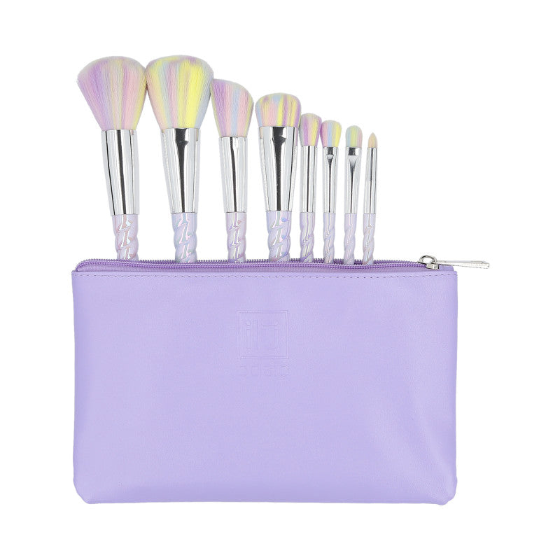 ilū basic Zestaw 8 pędzli do makijażu + etui, Unicorn
