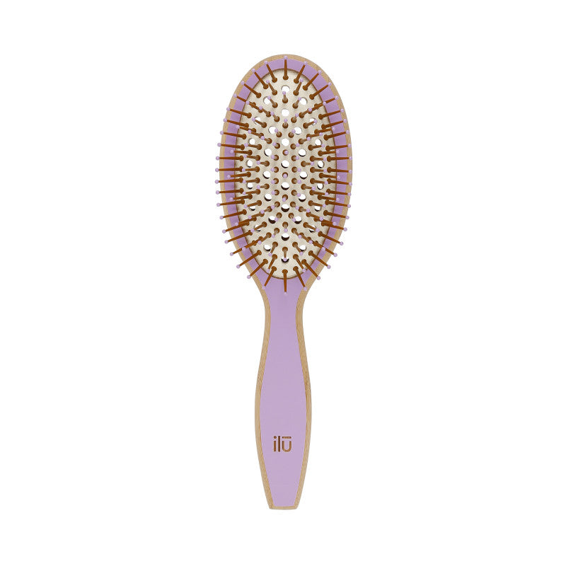 ilū BambooM! Spazzola professionale ecologica districante per capelli in Bambù, ovale, lavanda