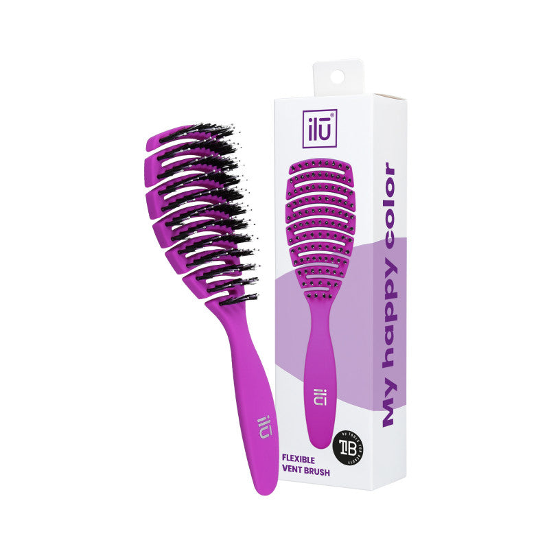 ilū My Happy Color Spazzola per Capelli Ventilata, Viola