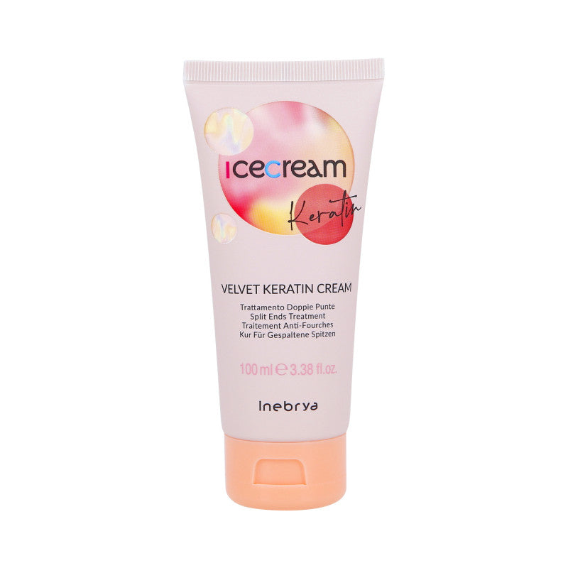 INEBRYA ICE CREAM VELVET KERATIN Crema rigenerante per doppie punte 100ml