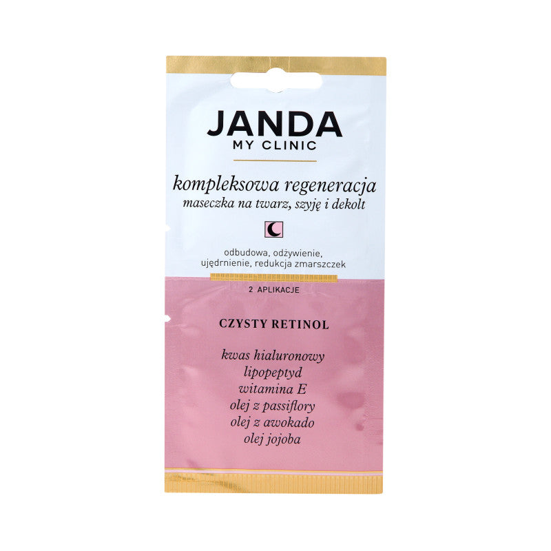 JANDA MY CLINIC Kompleksowa maseczka regenerująca twarz, szyję i dekolt na noc 8ml