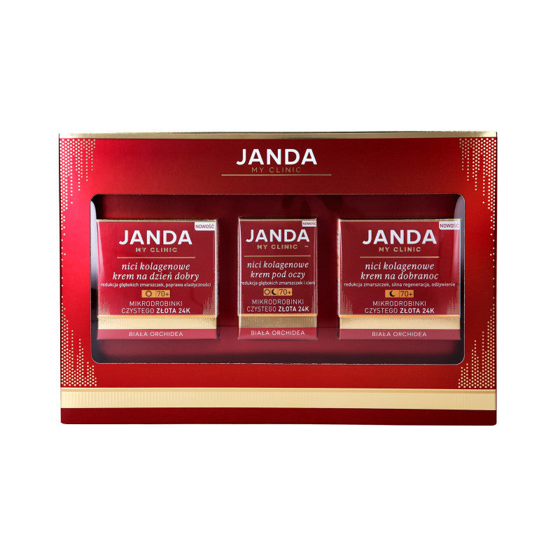 JANDA MY CLINIC Set, creme del buongiorno 50 ml + della buona notte 50 ml + per gli occhi 15 ml per le donne di età ai 70 anni