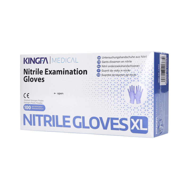KINGFA MEDICAL Guanti monouso in nitrile, Viola, taglia XL, 100 pz