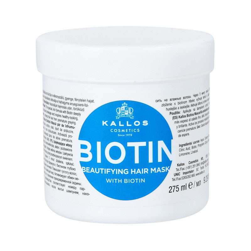 KALLOS KJMN BIOTINA Maschera rinforzante per capelli fragili con biotina 275 ml