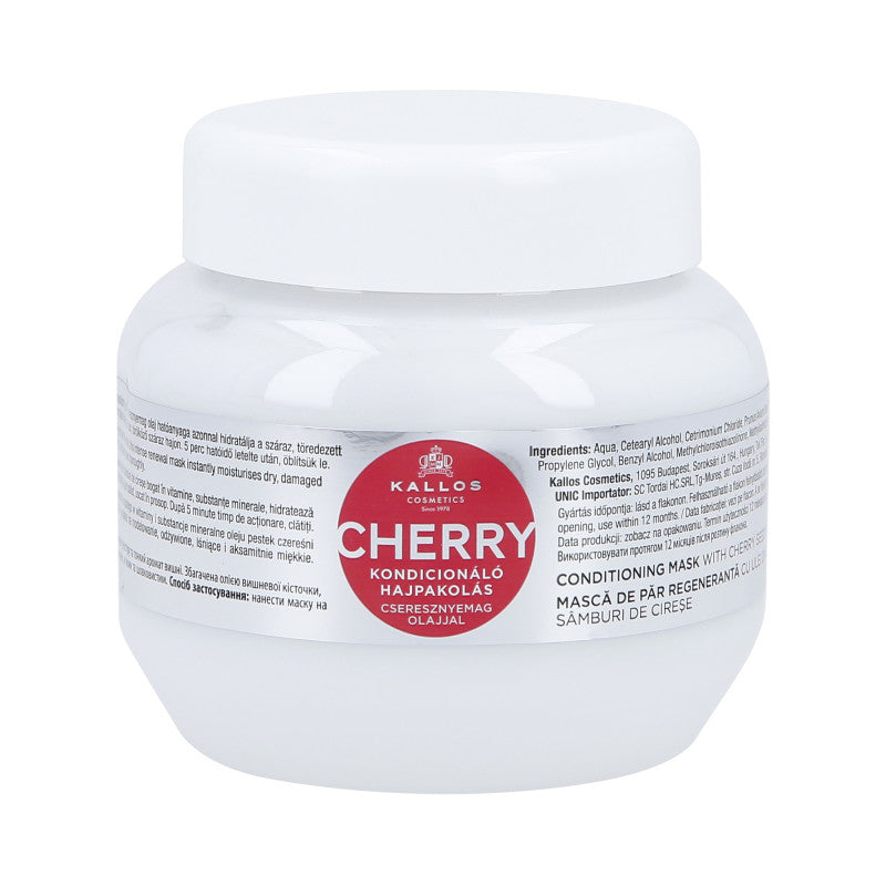 KALLOS KJMN CHERRY Maschera per capelli danneggiati con olio di semi di ciliegia 275ml