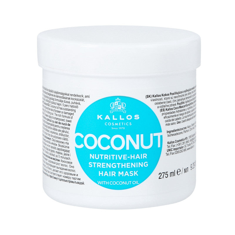 KALLOS KJMN COCONUT Maschera nutriente per capelli indeboliti 275 ml