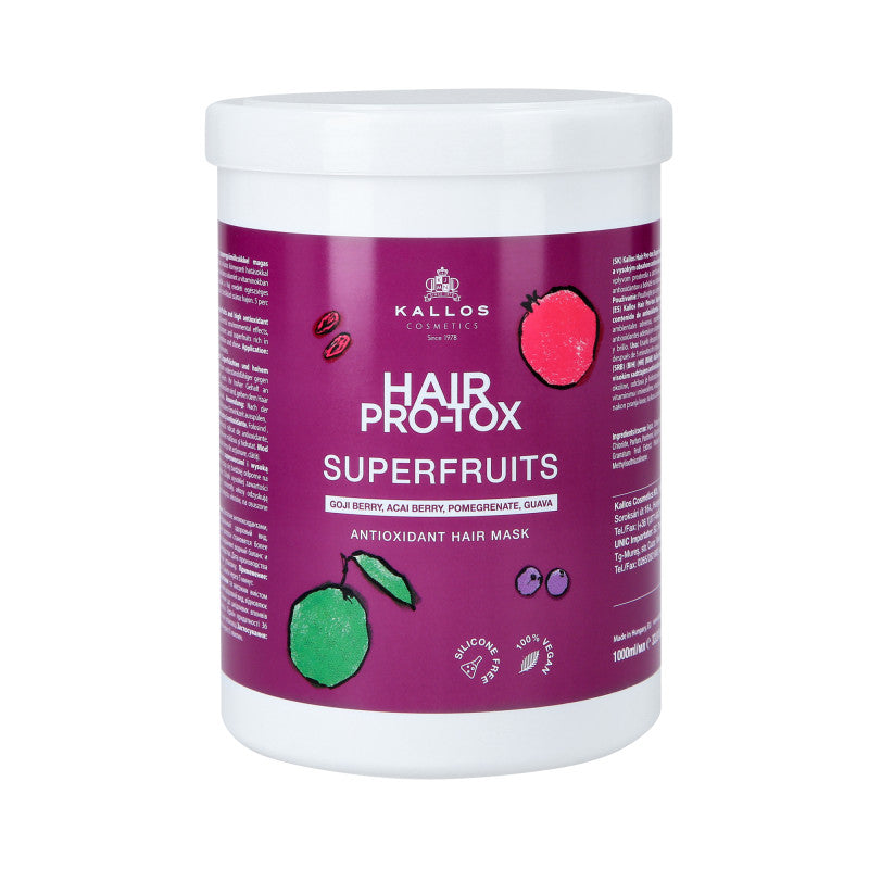 KALLOS KJMN PRO-TOX SUPERFRUITS Maschera antiossidante per capelli 1000 ml
