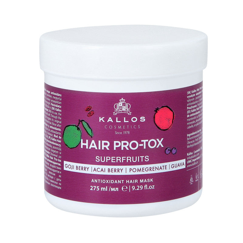 KALLOS KJMN PRO-TOX SUPERFRUITS Maschera antiossidante per capelli 275 ml