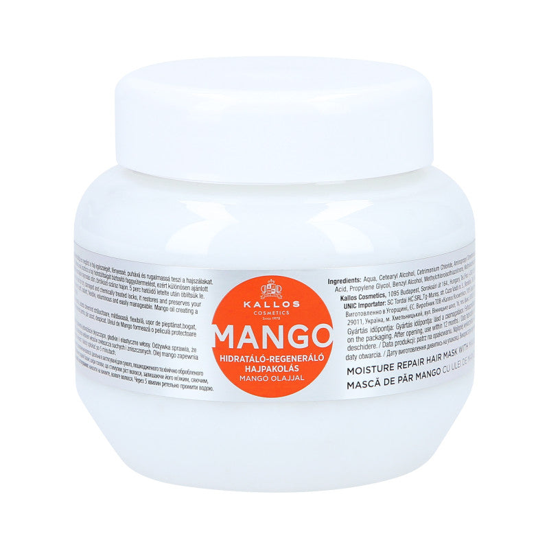 KALLOS KJMN MANGO Maschera rigenerante per capelli con olio di mango 275ml