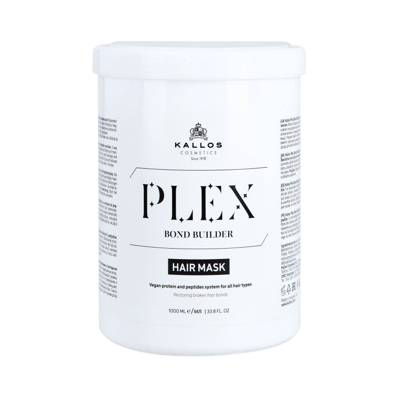 KALLOS PLEX BOND BUILDER Maschera per capelli con proteine vegetali e complesso peptidico 1000ml