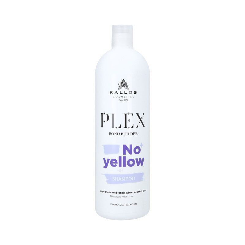 KALLOS PLEX NO YELLOW Shampoo viola per capelli biondi con complesso di proteine vegetali e peptidi 1000ml