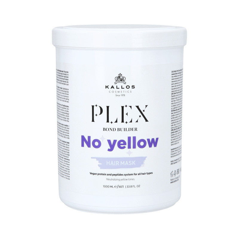 KALLOS PLEX NO YELLOW Maschera per capelli biondi con complesso di proteine vegetali e peptidi 1000ml