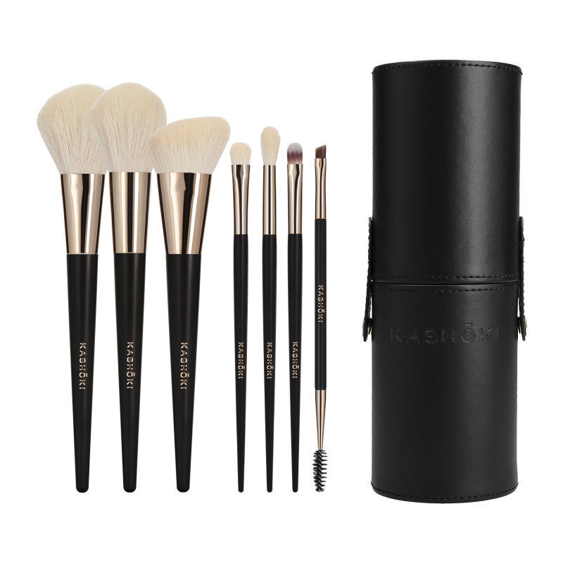 Kashōki SUISEN Set Pennelli Makeup Con Porta Pennelli A Tubo, 8 Pezzi