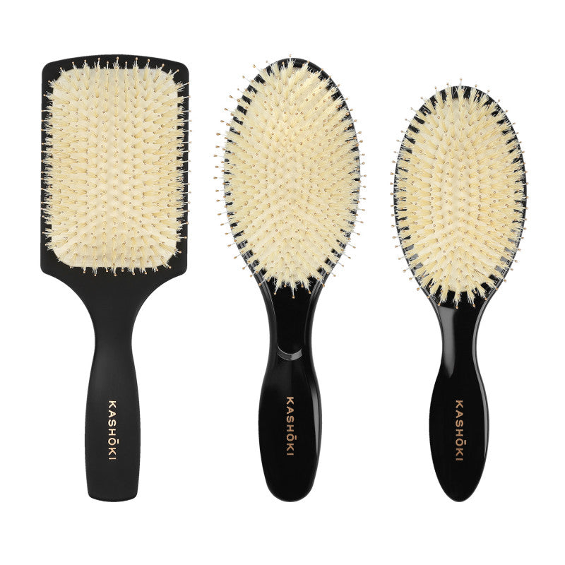 Kashōki Smooth White Detangler Set Spazzole Districanti Per Capelli, Bianco, 3 Pezzi