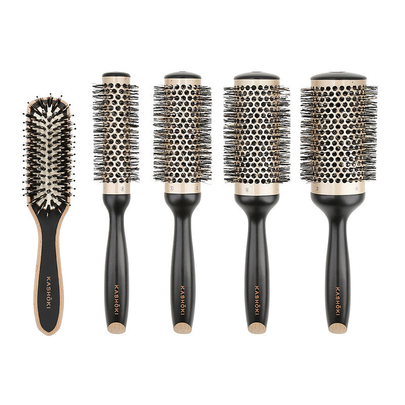 KASHŌKI Set di 4 spazzole per lo styling + 1 spazzola sottile in legno