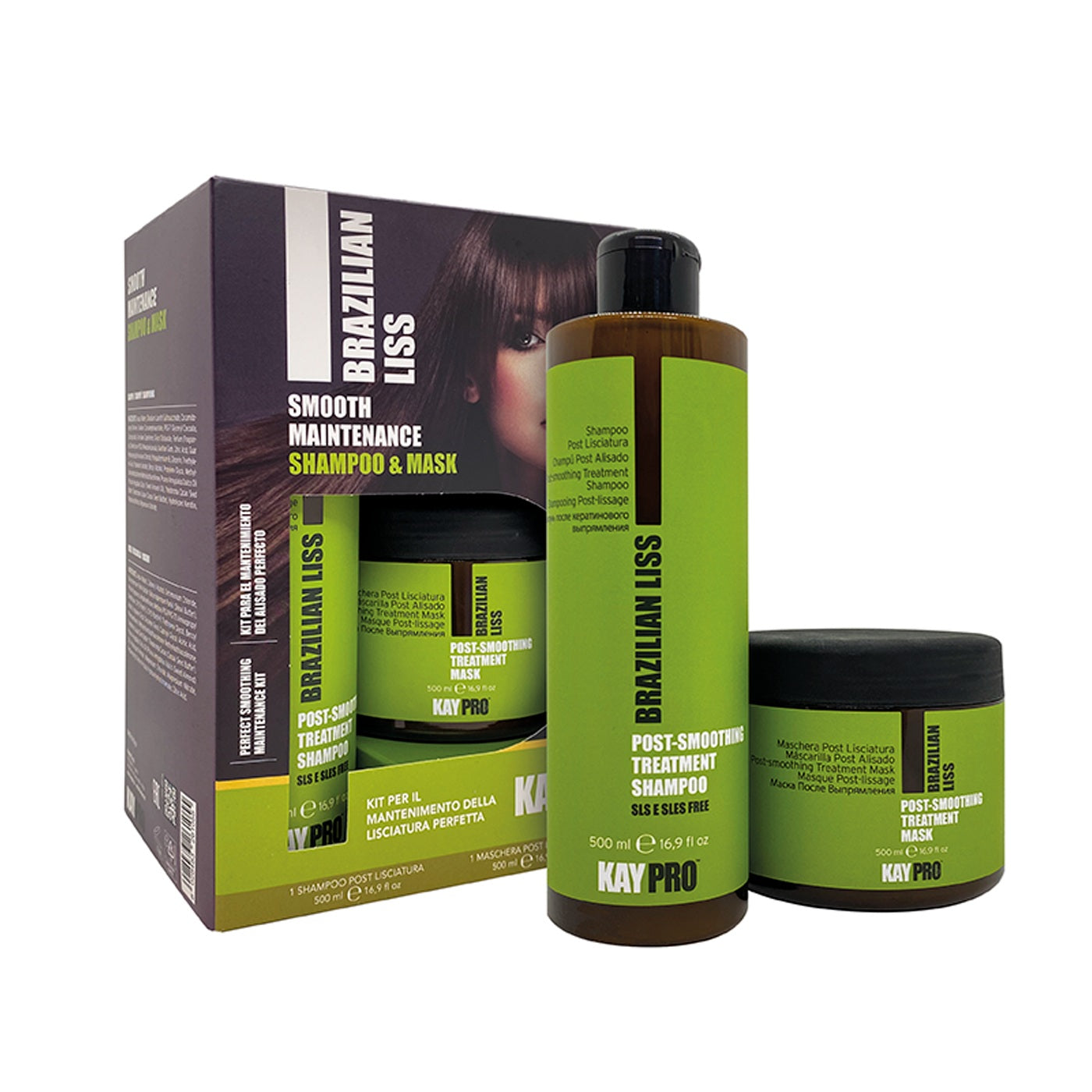 KAYPRO BRAZILIAN LISS SMOOTH MAINTENANCE Set lisciante intensivo per capelli 2 x 500 ml