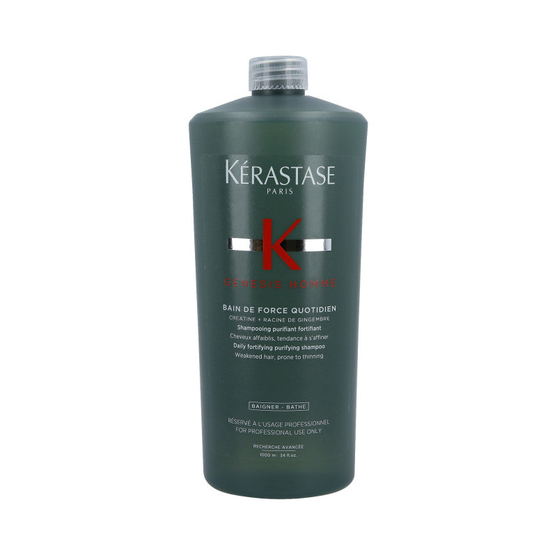 KÉRASTASE GENESIS HOMME BAIN DE FORCE QUOTIDIEN Bagno detergente e rinforzante per capelli diradati 1000ml