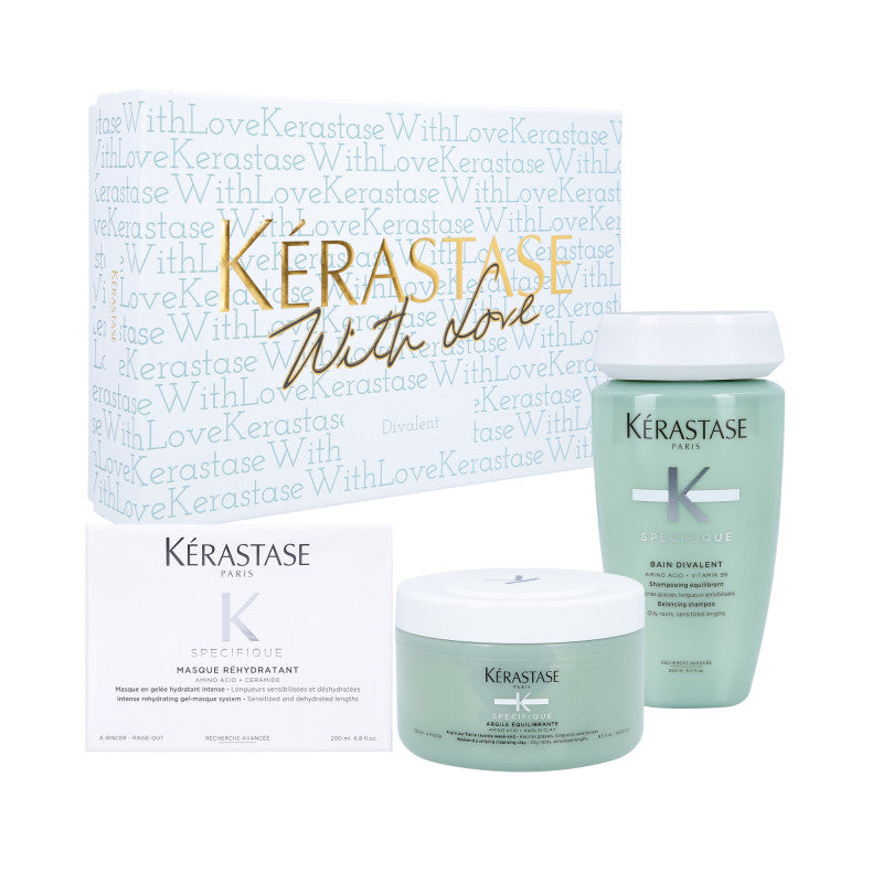 KÉRASTASE SPÉCIFIQUE Set rinfrescante per capelli grassi, Bagno 250ml + Maschera 200ml + Argilla, 250ml