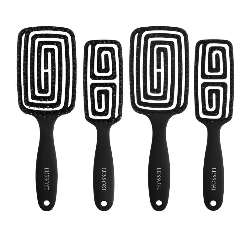 LUSSONI Labyrinth Flexible Vent - 4 Pezzi Set Spazzole Per Capelli Professionale