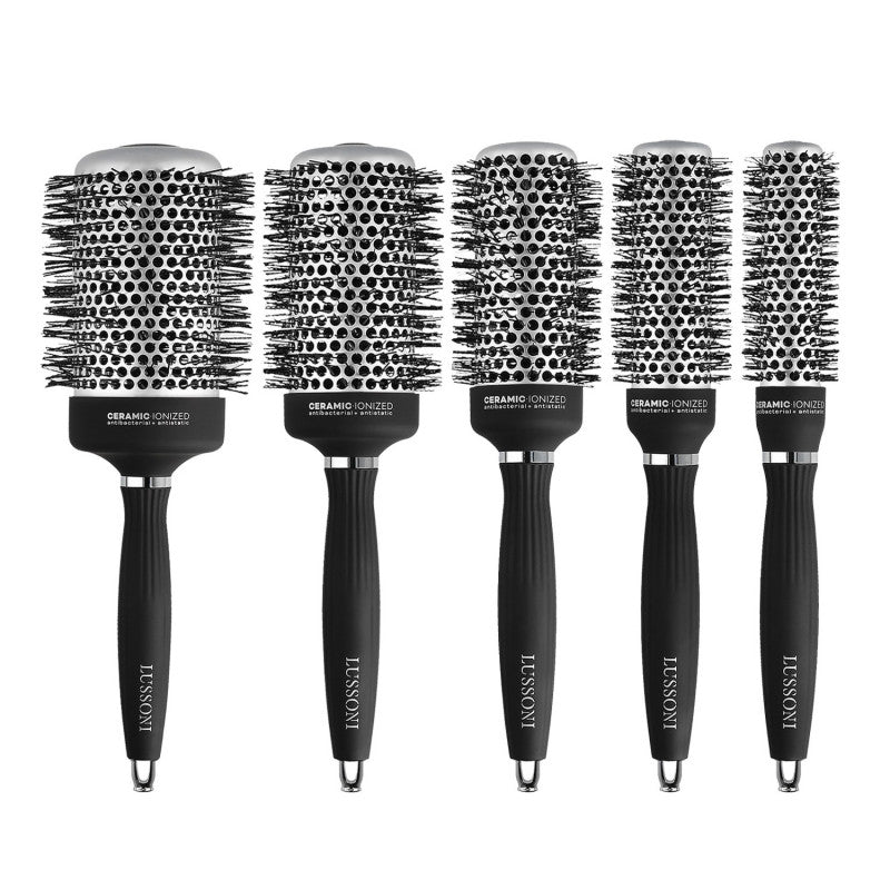 LUSSONI Hot Volume 5 Pezzi Set Spazzole Rotonde Per Capelli Professionale