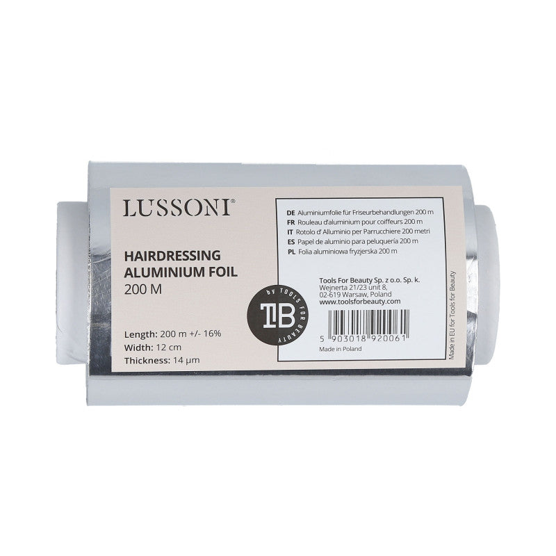 LUSSONI Rotolo Stagnola alluminio per parrucchieri 200mt